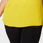 Alfani Women's Plus Pleat-Detail Blouse Yellow Size 3X