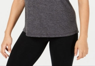 Ideology Women's Heather Short Sleeve Scoop Neck T-Shirt Top Gray Size X-Small