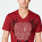 INC International Concepts Men's Rhinestone Lion T-Shirt Red Size XX-Large