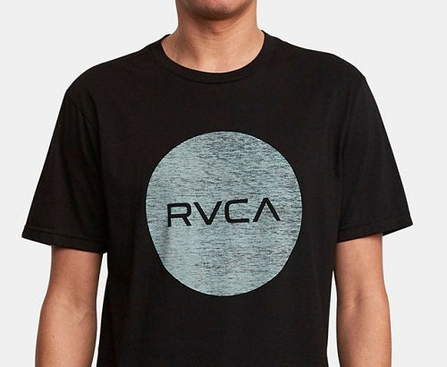 RVCA Men's Cotton Crew Neck Logo T-Shirt Black Size Small