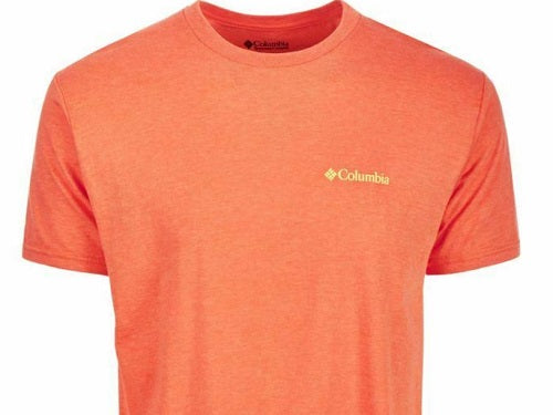 Columbia Sportswear Mens Graphic Heathered Logo T-Shirt Orange Size Small