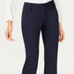 Alfani Women's Faux Leather Trim Wide Leg Trousers Blue Size 20X4