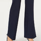Alfani Women's Faux Leather Trim Wide Leg Trousers Blue Size 20X4