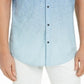 INC International Concepts Men's Ombre Printed Dual Pocket Button up Shirt Blue Size XX-Large
