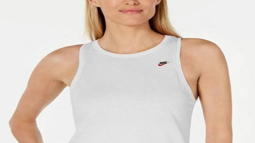 Nike Women's Sportswear Cotton Racerback Tank Top White Size X-Large