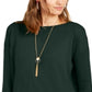 Style & Co Women's Seam-Front Tunic Sweater Green Size X-Small