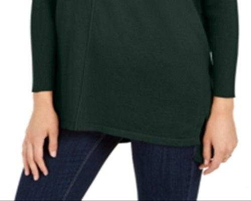 Style & Co Women's Seam-Front Tunic Sweater Green Size X-Small