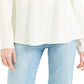 Theory Women's Silk Shirred Shoulder Top White Size Petite