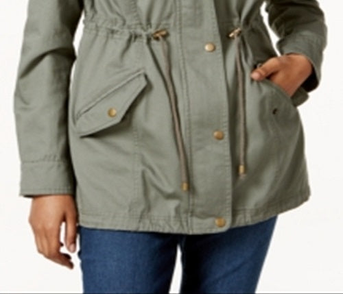 Style & Co Women's Utility Jacket Green Size Petite M
