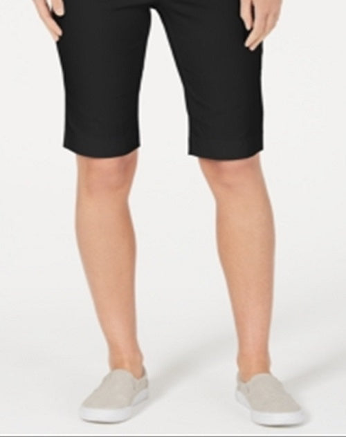 Charter Club Women's Pull on Bermuda Shorts Black Size Large