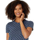 Lucky Brand Women's Floral Crew Neck Graphic T-Shirt Blue Size Large