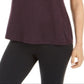 Ideology Women's Essential Heathered V Neck Pullover Top Purple Size Medium