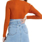 GUESS Women's Long Sleeve Keyhole Top Brown Size Medium