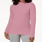 Karen Scott Women's Cotton Mock-Neck Top Pink Size X-Small
