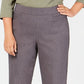 Alfred Dunner Women's Classic Allure Tummy Control Pull on Short Length Pants Gray Size 24W