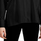 Alfani Women's Long Sleeve Collared Top Black Size Large
