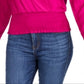 INC International Concepts Women's Smocked Satin Surplice Top Pink Size X-Large