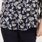 Charter Club Women's Printed Pintuck Top Blue Size XX-Large