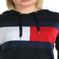 Tommy Hilfiger Women's Fitness Colorblock Hoodie Black Size X-Large
