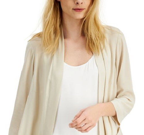Alfani Women's Woven Open Front Cardigan Brown Size XX-Large