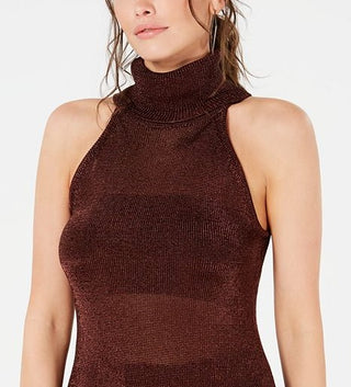 Guess Women's Lurex Halter Top Red Size Medium