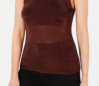 Guess Women's Lurex Halter Top Red Size Medium