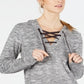 Ideology Women's Long Sleeve Hooded Hoodie Sweater Gray Size XX-Large