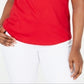 Karen Scott Women's Cotton Polo Top Red Size Small