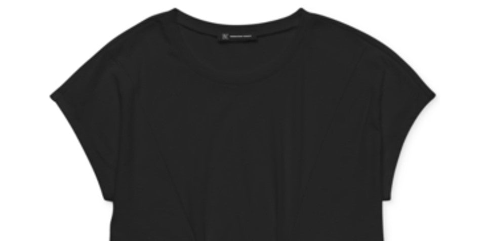 Inc International Concepts Women's Top Black Small Tie-Front T-Shirt Short Sleeve Solid Size S