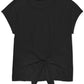 Inc International Concepts Women's Top Black Small Tie-Front T-Shirt Short Sleeve Solid Size S