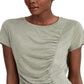 INC International Concepts Women's Earth Ruched Top Green Size X-Large