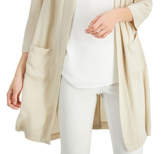 Alfani Women's Topper Open Front Cardigan Top Brown Size X-Large