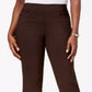 JM Collection Women's Pull on Tummy Control Slim Leg Pants Brown Size Small