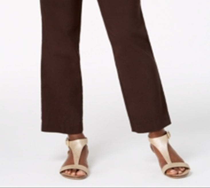 JM Collection Women's Pull on Tummy Control Slim Leg Pants Brown Size Small