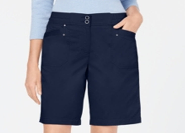 Karen Scott Women's Skimmer Shorts Blue Size 14 Petite