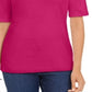 Karen Scott Women's Cotton Keyhole Top Pink Size X-Large