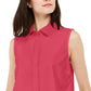 Alfani Women's Button Down Sleeveless Button Down Top Red Size X-Large