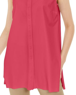 Alfani Women's Button Down Sleeveless Button Down Top Red Size X-Large