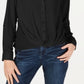 INC International Concepts Women's Twist Front Shirt Black Size 1X