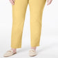 Charter Club Women's Cambridge Tummy Control Pull on Pants Yellow Size 20W