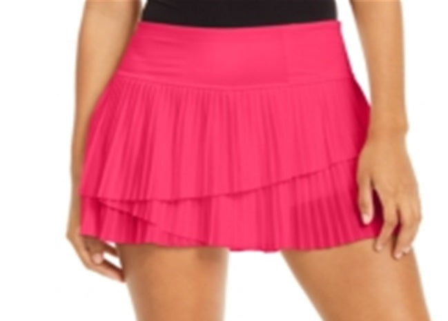 Ideology Women's Mini Ruffled Active Wear Skort Pink Size Large