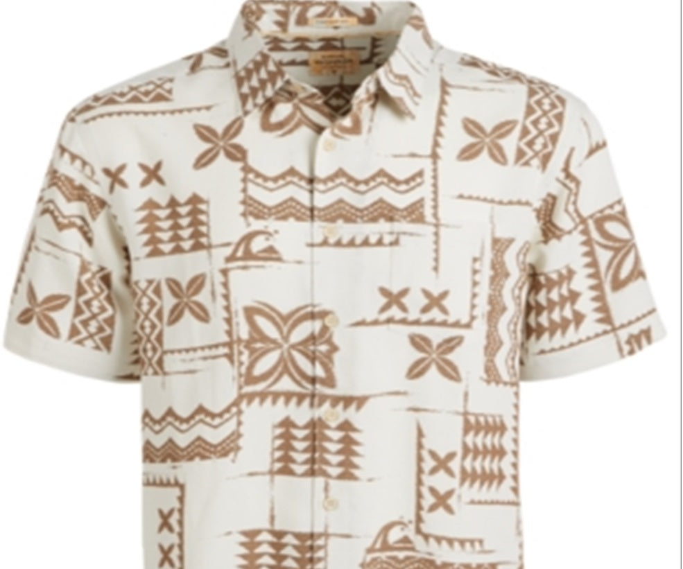 Quiksilver Men's Izu Island Shirt Brown Size XX-Large