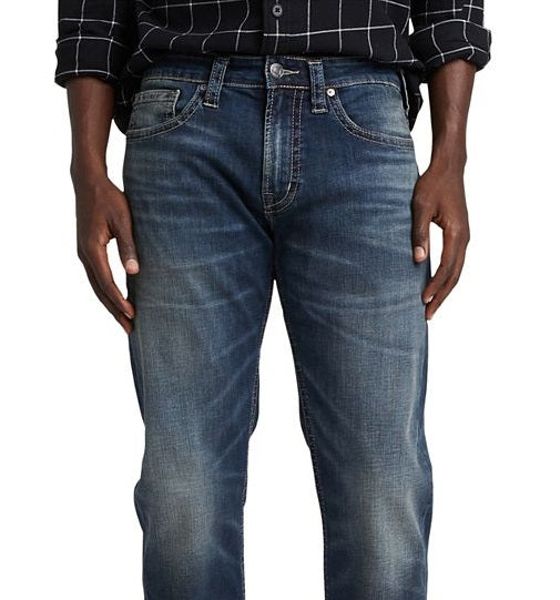 Silver Jeans Co. Men's Eddie Relaxed Tapered Fit Stretch Jeans Blue Size 38X30