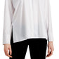 Alfani Women's Collared Long Sleeve Button Down Top White Size Large