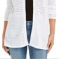 Charter Club Women's Pointelle Knit Open Front Cardigan White Size XX-Large
