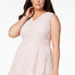 Charter Club Women's Plus Lace Fit & Flare Dress White Size 3X