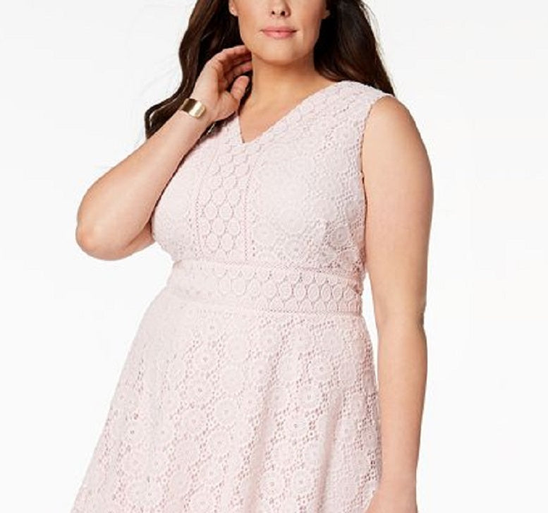 Charter Club Women's Plus Lace Fit & Flare Dress White Size 3X