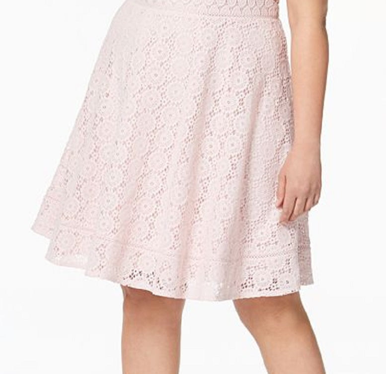 Charter Club Women's Plus Lace Fit & Flare Dress White Size 3X