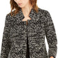 Alfani Women's Notch Collar Printed Jacket Black Size XX-Large