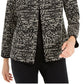 Alfani Women's Notch Collar Printed Jacket Black Size XX-Large